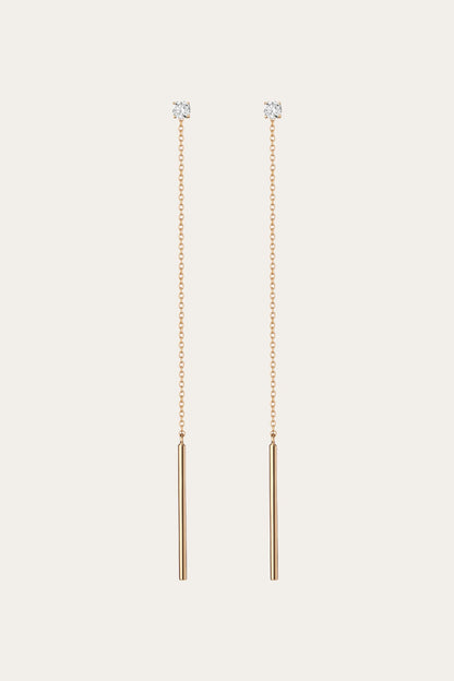 Women’s Lab Grown Diamond Lariat Earrings | Aurate x The Frye Company | Frye 14k Yellow Gold