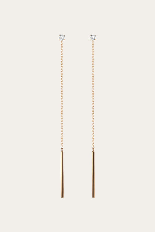 Women’s Lab Grown Diamond Lariat Earrings | Aurate x The Frye Company | Frye 14k Yellow Gold