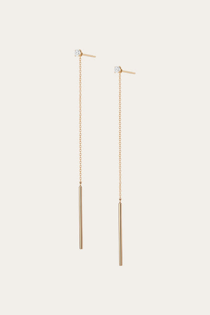 Women’s Lab Grown Diamond Lariat Earrings | Aurate x The Frye Company | Frye 14k Yellow Gold