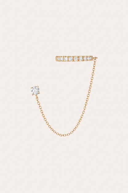 Women’s Lab Grown Diamond Stud and Ear Cuff | Aurate x The Frye Company | Frye 14k Yellow Gold