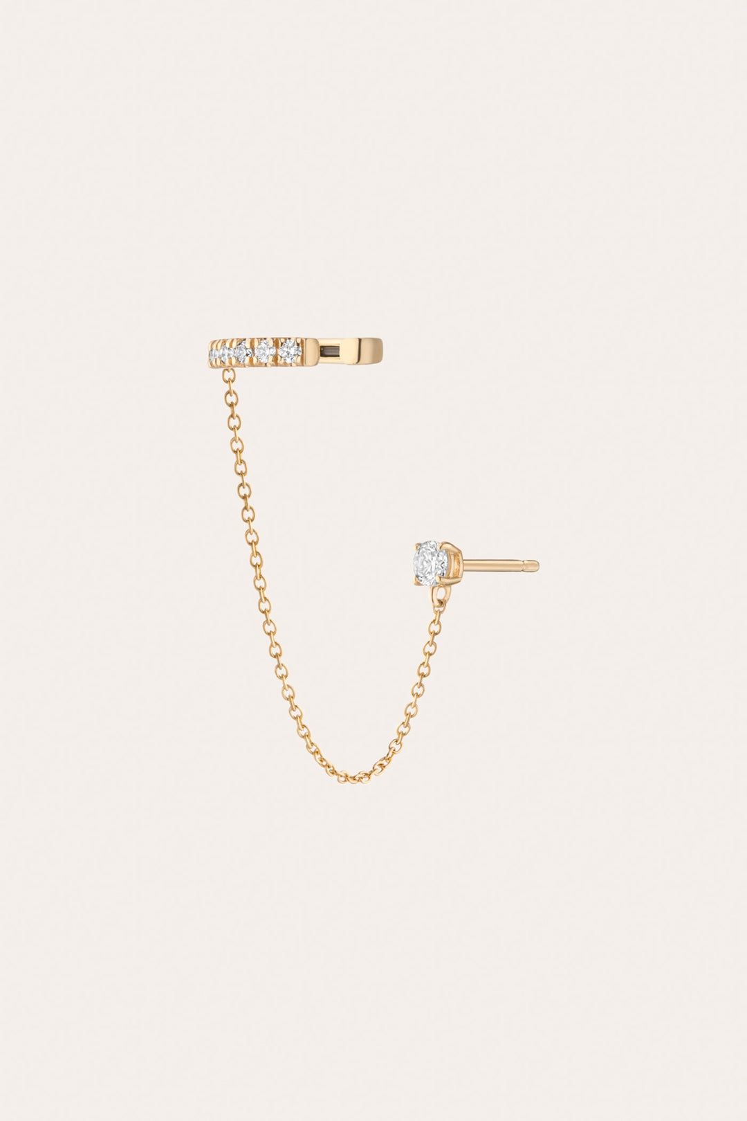 Women’s Lab Grown Diamond Stud and Ear Cuff | Aurate x The Frye Company | Frye 14k Yellow Gold