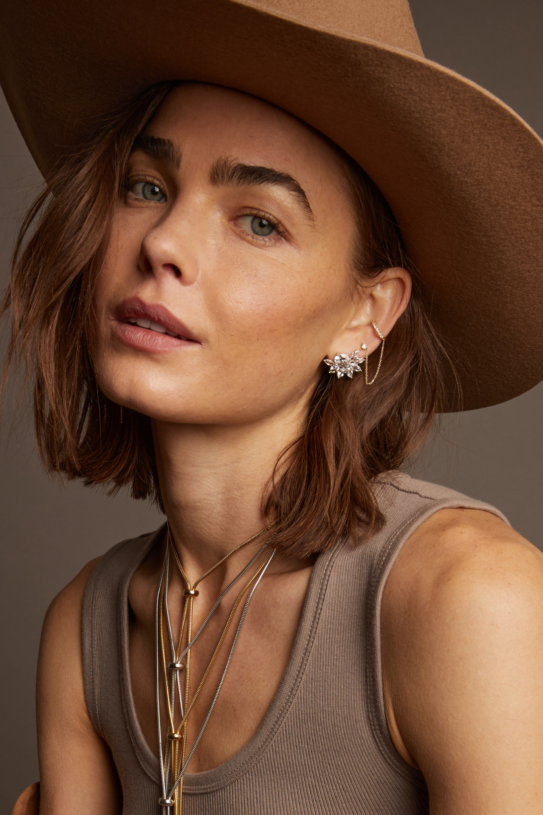 Women’s Lab Grown Diamond Stud and Ear Cuff | Aurate x The Frye Company | Frye 14k Yellow Gold