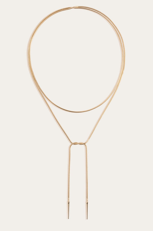 Women’s Lasso Wrap Necklace | Aurate x The Frye Company | Frye Yellow Vermeil
