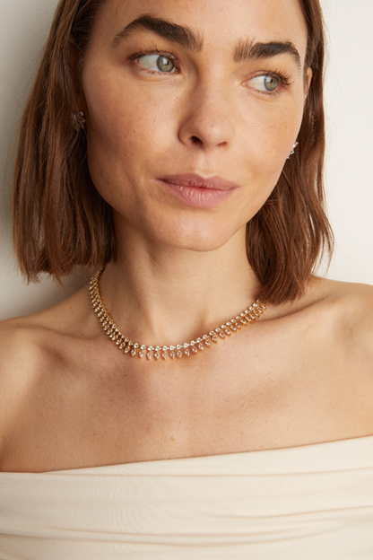 Women’s Marquise Fringe Necklace | Aurate x The Frye Company | Frye Yellow Vermeil