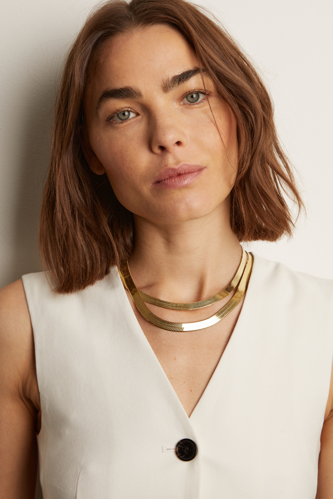 Women’s Extra Bold Herringbone Necklace | Aurate x The Frye Company | Frye Yellow Vermeil