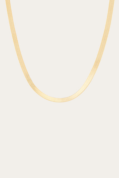 Women’s Bold Herringbone Necklace | Aurate x The Frye Company | Frye Yellow Vermeil