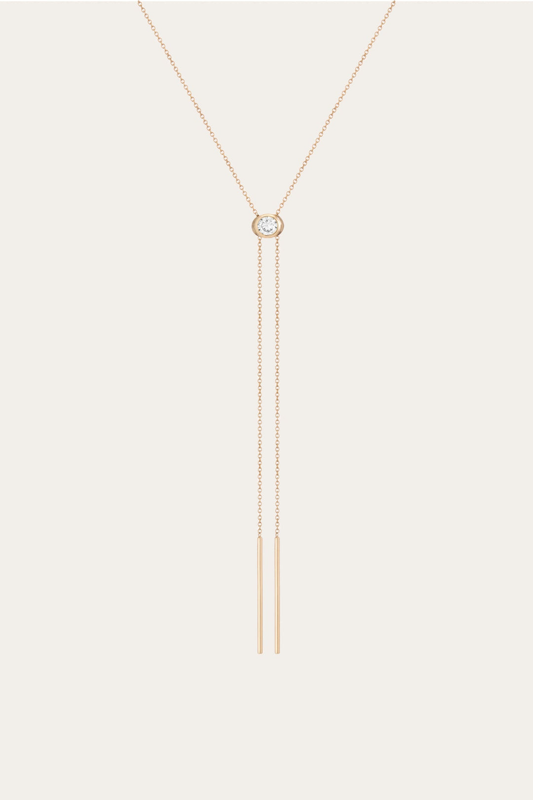 Women’s Lab Grown White Sapphire Bolo Necklace | Aurate x The Frye Company | Frye Yellow Vermeil