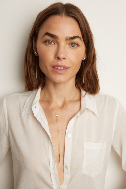 Women’s Lab Grown White Sapphire Bolo Necklace | Aurate x The Frye Company | Frye Yellow Vermeil