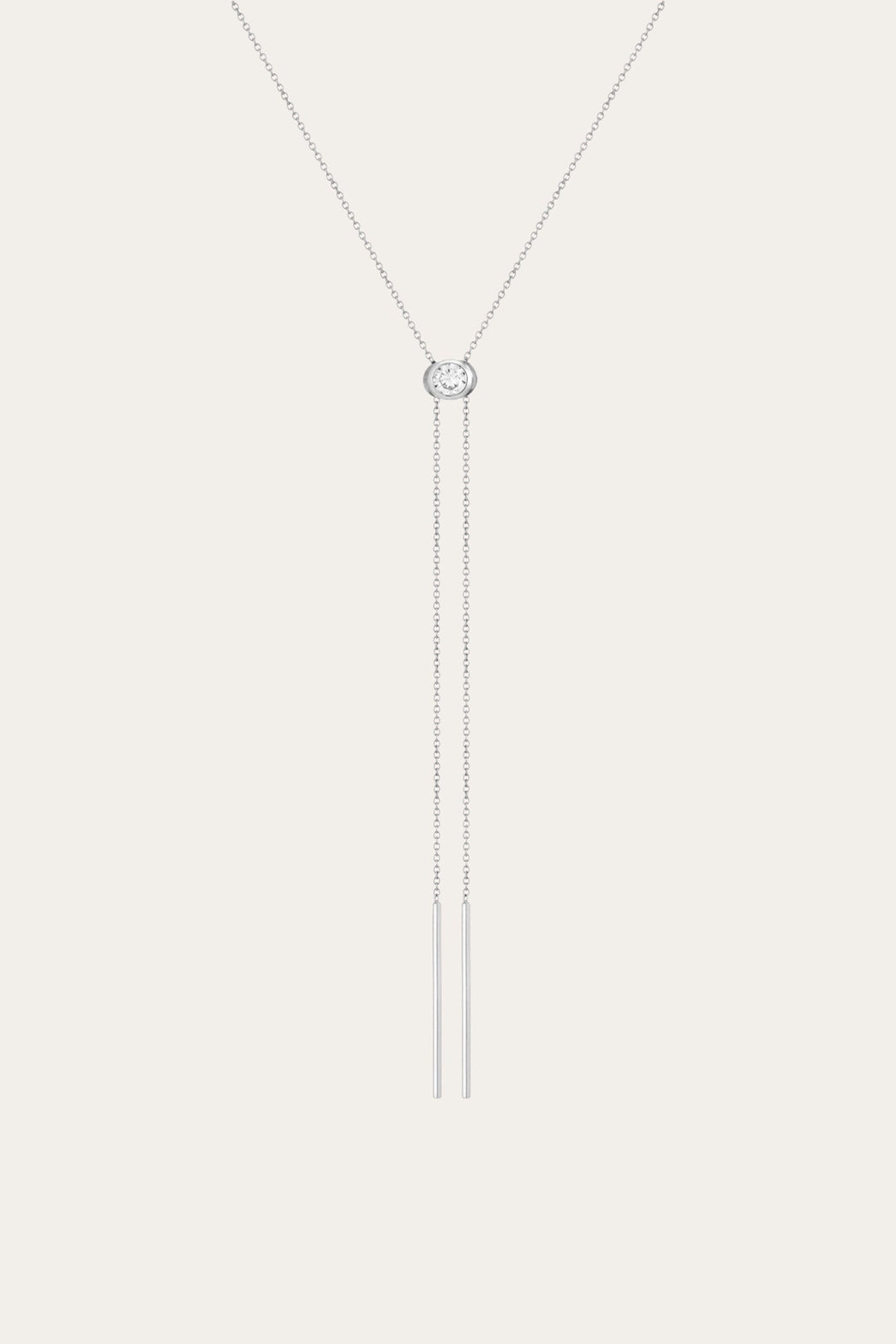 Women’s Lab Grown White Sapphire Bolo Necklace | Aurate x The Frye Company | Frye Sterling Silver