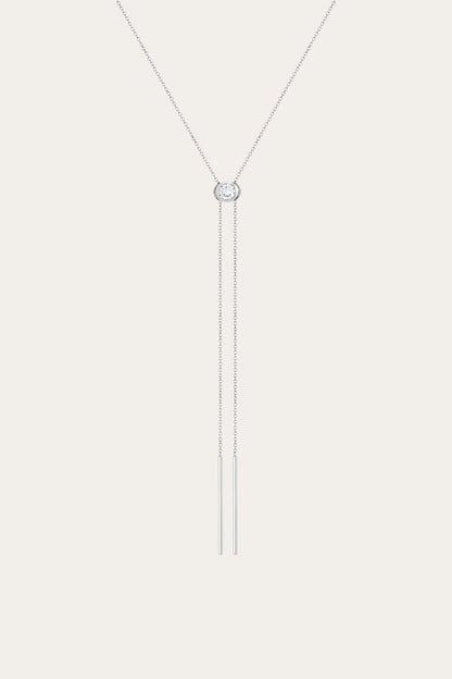 Women’s Lab Grown White Sapphire Bolo Necklace | Aurate x The Frye Company | Frye Sterling Silver