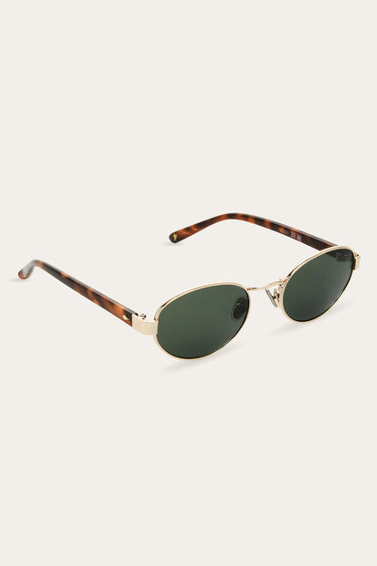 Savannah Sunglasses | Frye Olive Gold