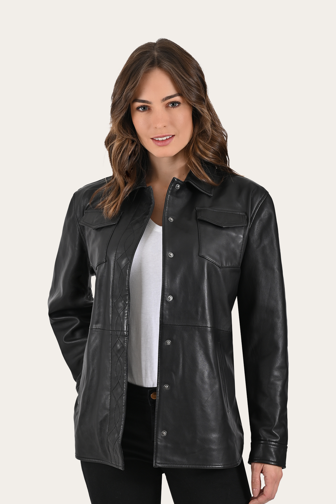 Black Bailor Shirt Jacket | Frye Black