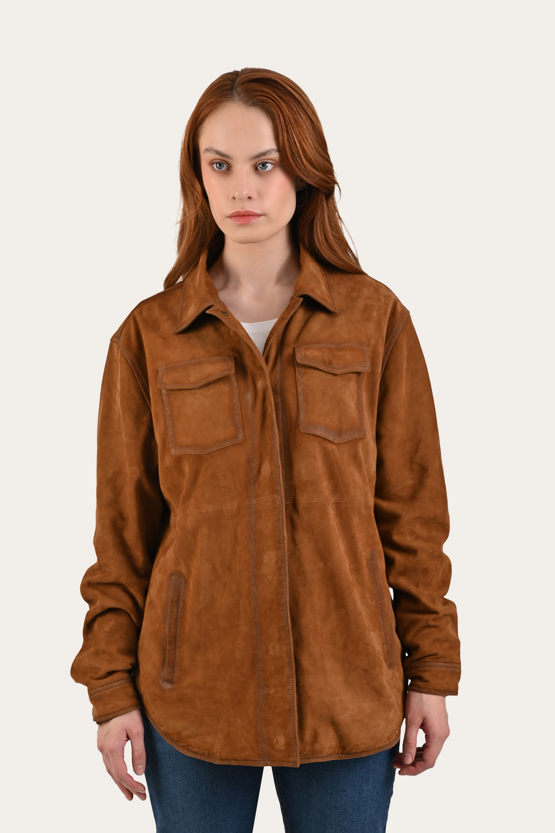 Light Brown Avett Overshirt Jacket | Frye Light Brown