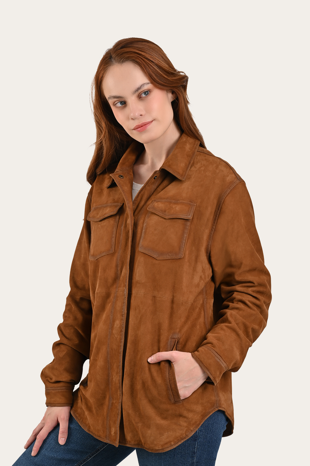 Light Brown Avett Overshirt Jacket | Frye Light Brown