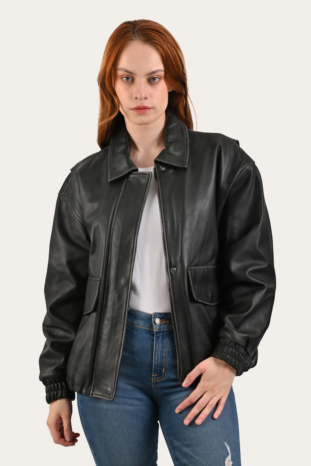 Black Harper Oversized Bomber | Frye Black
