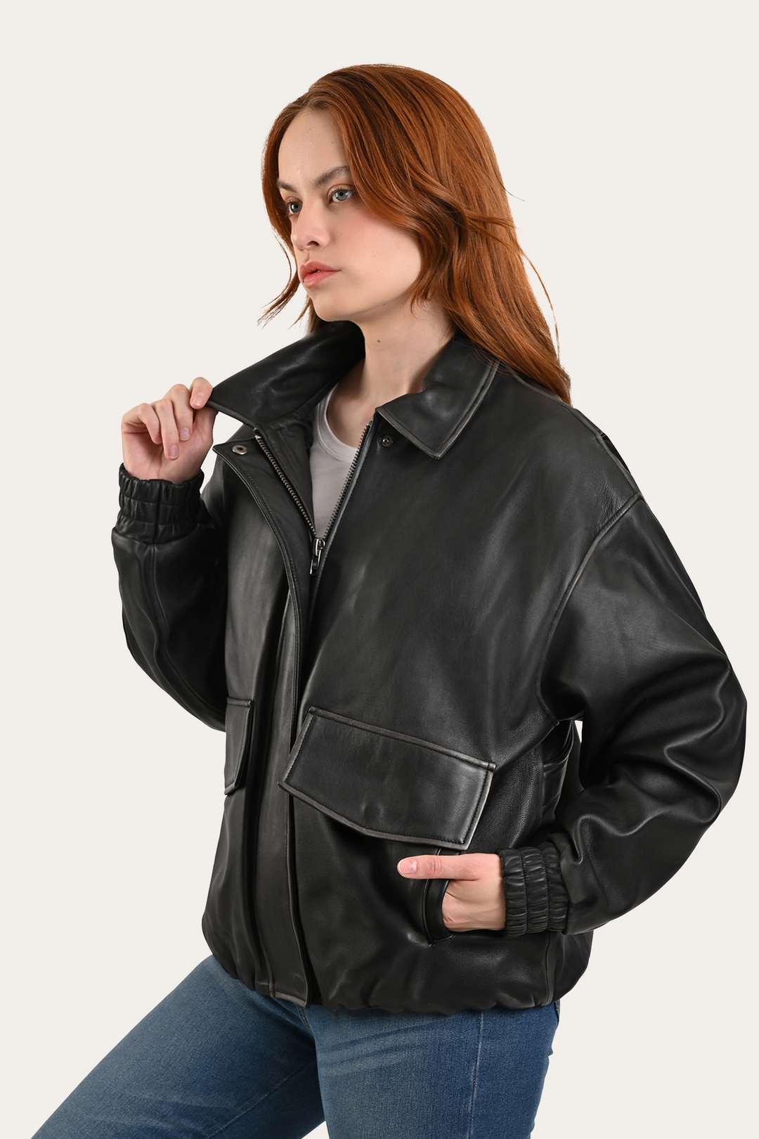Black Harper Oversized Bomber | Frye Black