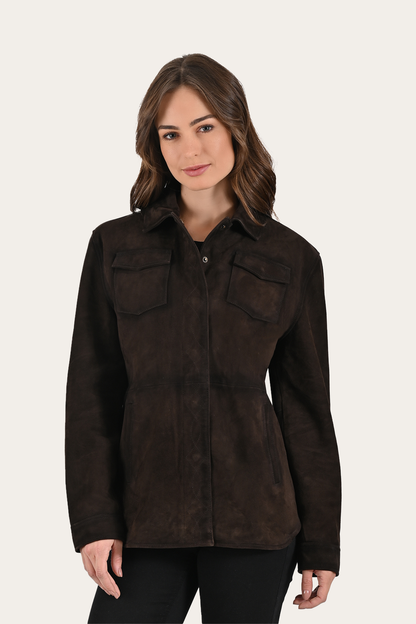 Dark Brown Avett Overshirt Jacket | Frye Dark Brown
