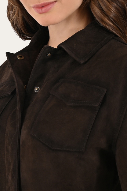 Dark Brown Avett Overshirt Jacket | Frye Dark Brown