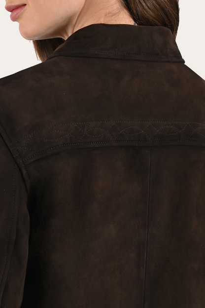 Dark Brown Avett Overshirt Jacket | Frye Dark Brown