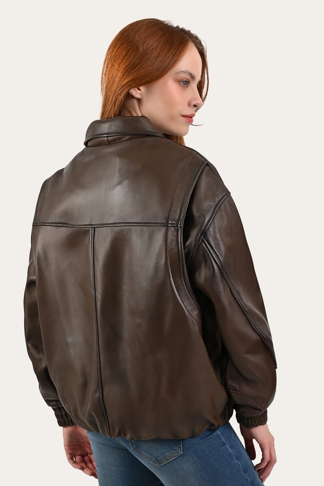 Tobacco Harper Oversized Bomber | Frye Tobacco