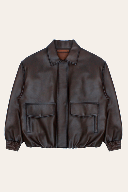Tobacco Harper Oversized Bomber | Frye Tobacco