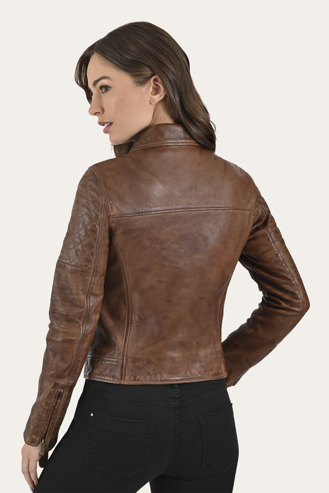 Cordially Modern Biker Jacket | Frye Moka Tobacco