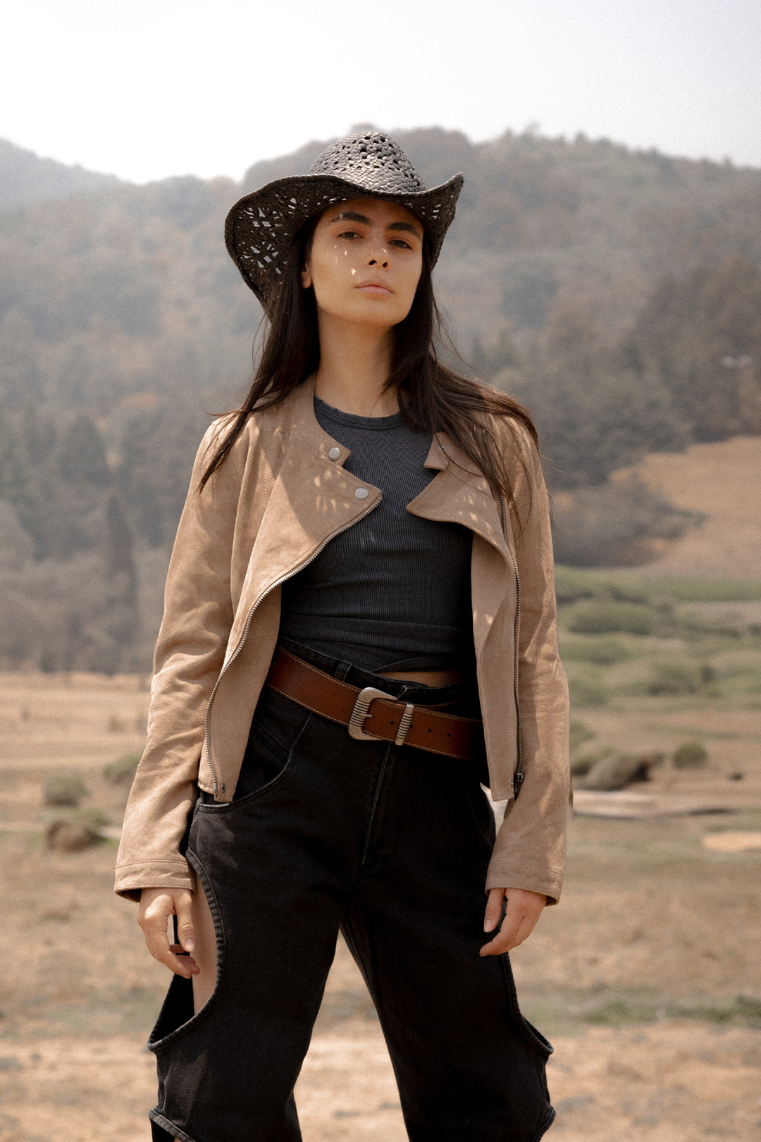 Women’s Taupe Jace Hybrid Biker Racer Suede Jacket | Frye Taupe