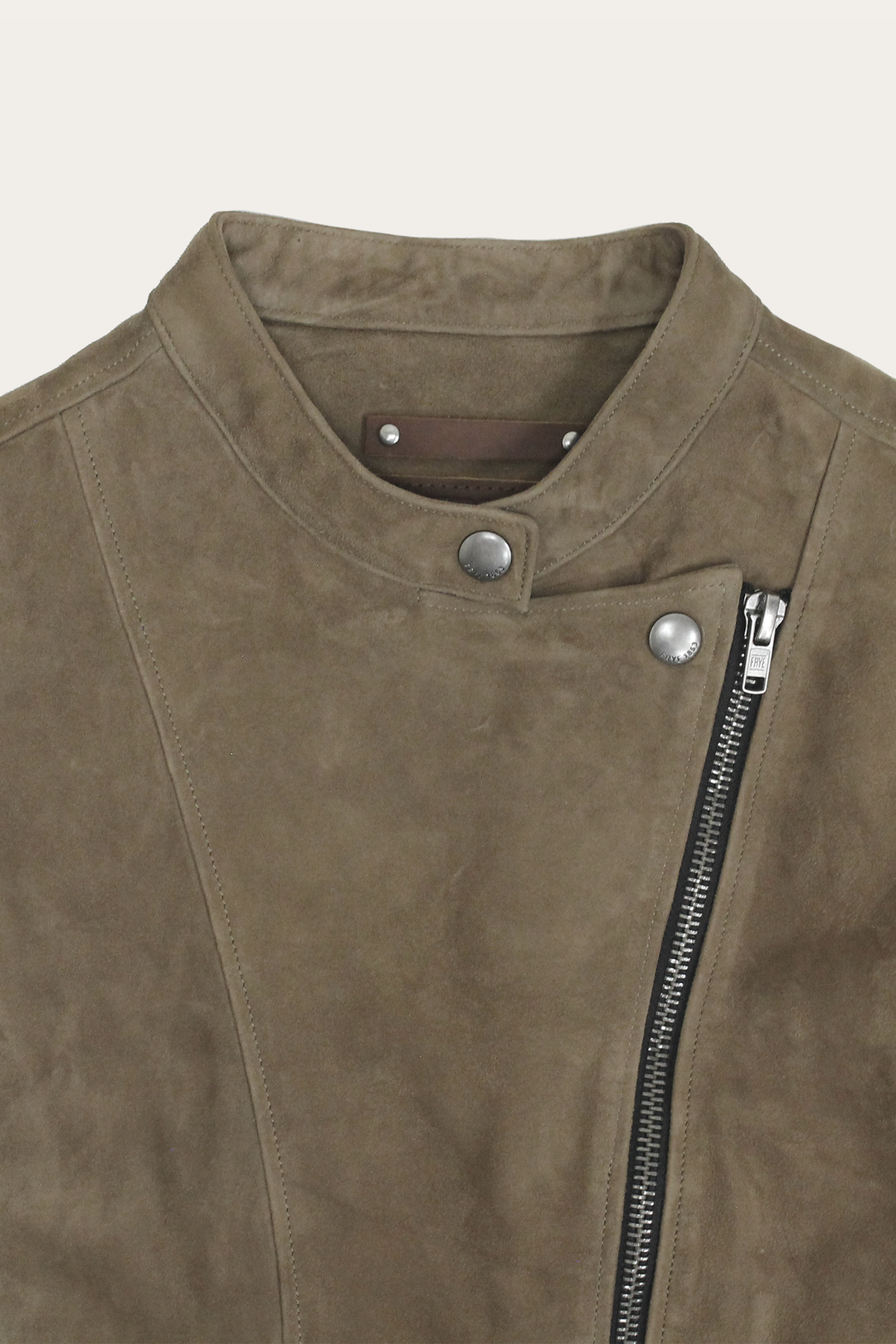 Women’s Taupe Jace Hybrid Biker Racer Suede Jacket | Frye Taupe