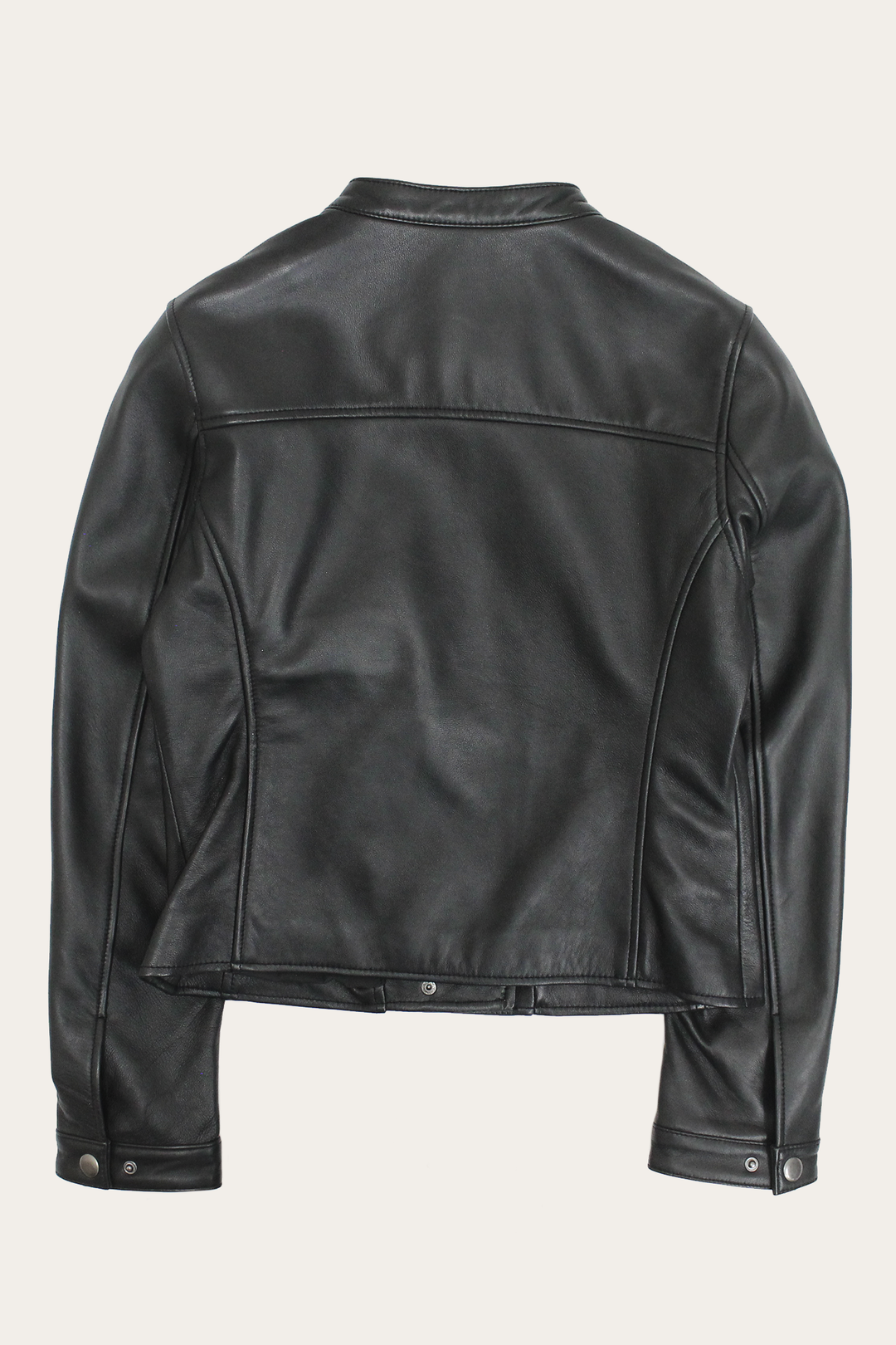 Women’s Black Heathe Leather Racer Jacket | Frye Black