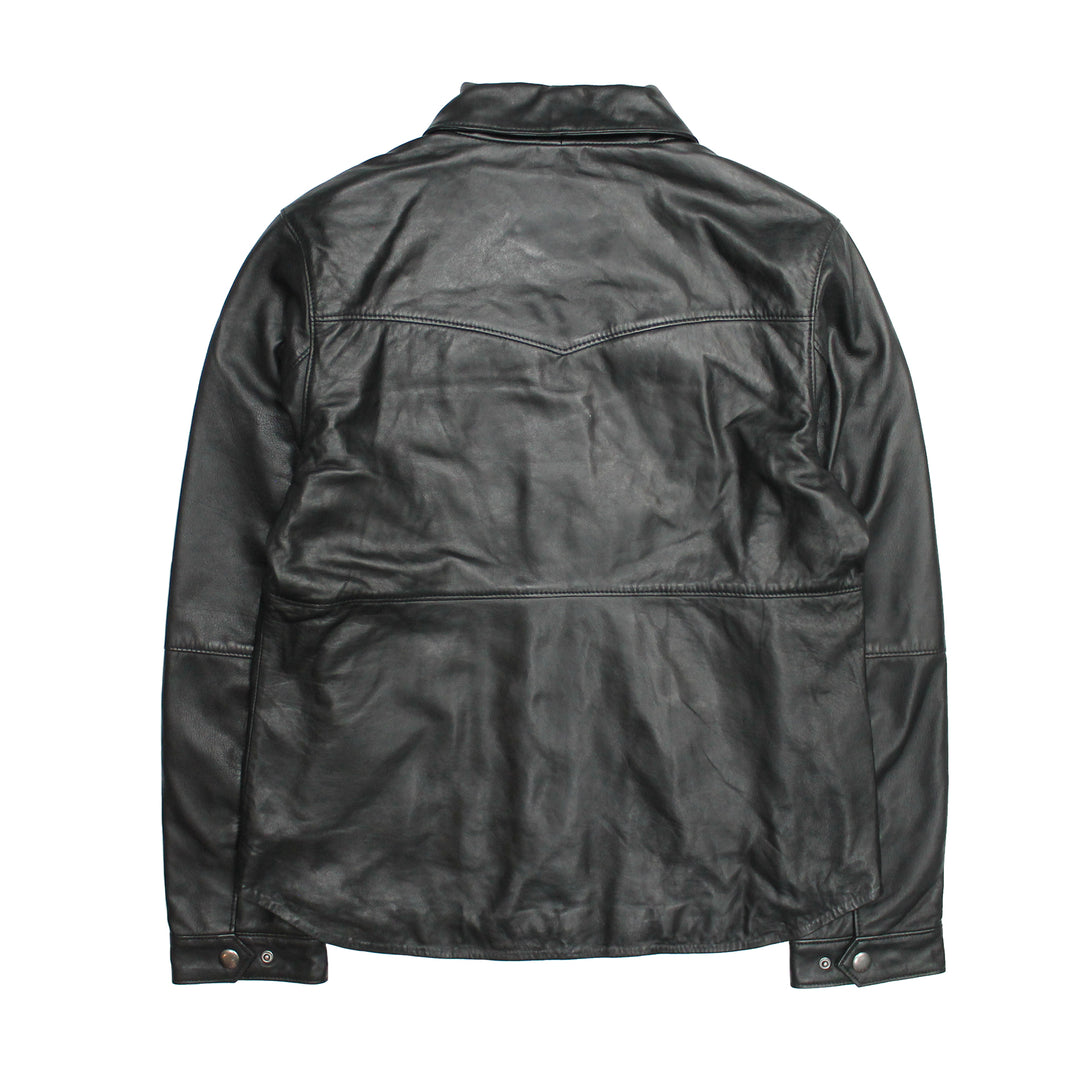 Women’s Black Obadiah Leather Shacket | Frye Black