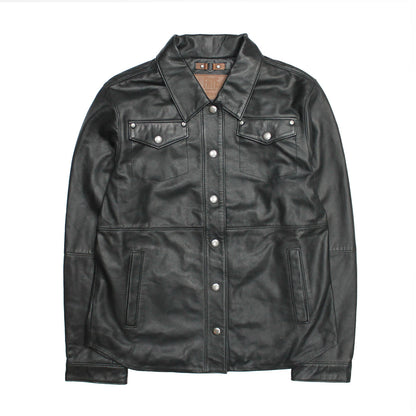 Women’s Black Obadiah Leather Shacket | Frye Black