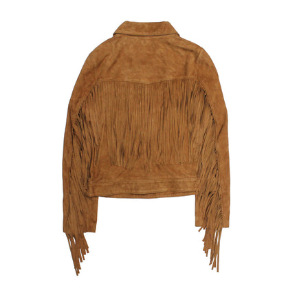Women’s Medium Brown Nash Fringed Suede Trucker Jacket | Frye Medium Brown