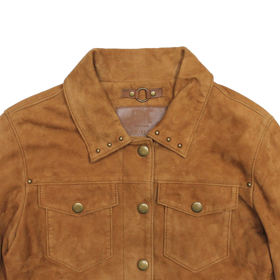 Women’s Medium Brown Nash Fringed Suede Trucker Jacket | Frye Medium Brown