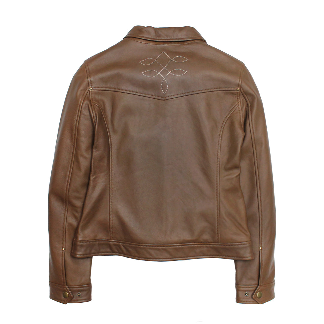 Women’s Medium Brown Callum Trucker Leather Jacket | Frye Medium Brown