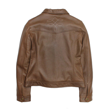 Women’s Medium Brown Callum Trucker Leather Jacket | Frye Medium Brown