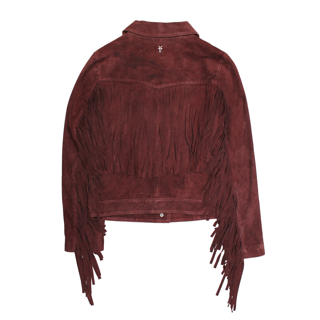 Women’s Oxblood Nash Trucker Suede Jacket | Frye Oxblood