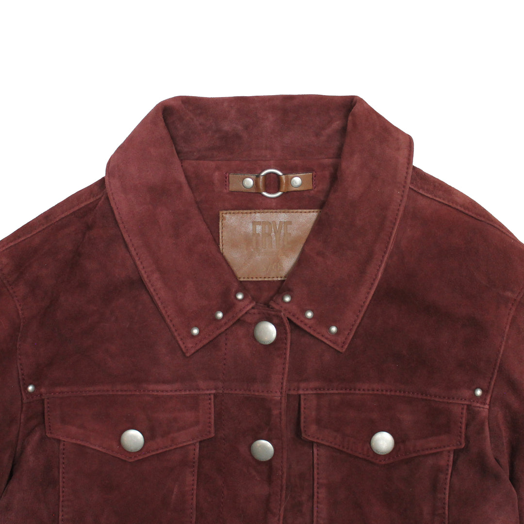 Women’s Oxblood Nash Trucker Suede Jacket | Frye Oxblood