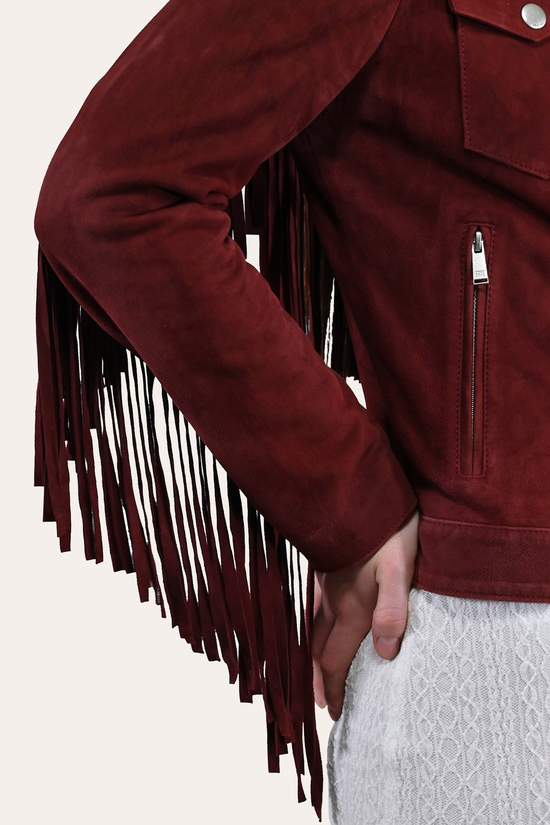 Women’s Oxblood Nash Trucker Suede Jacket | Frye Oxblood