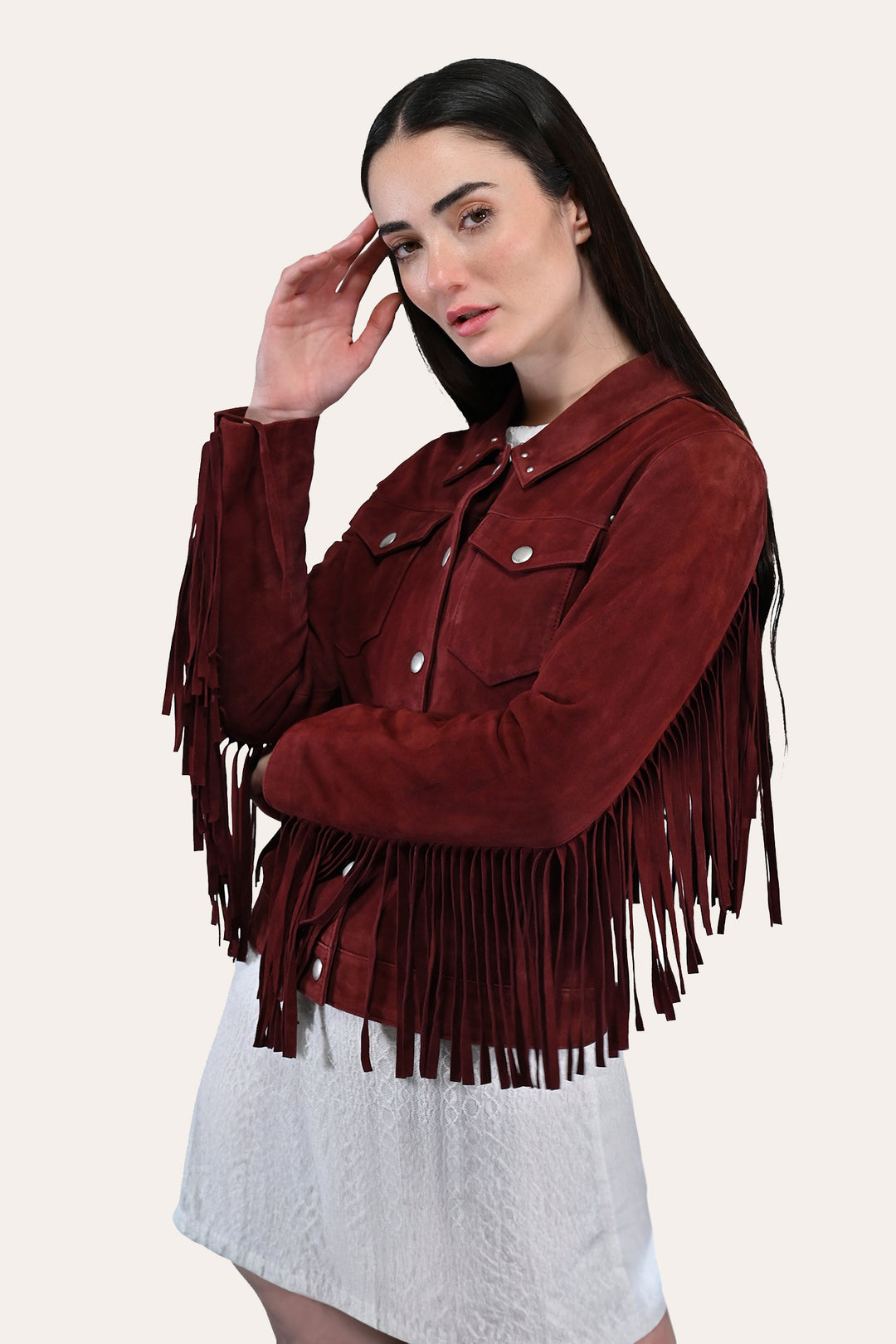 Women’s Oxblood Nash Trucker Suede Jacket | Frye Oxblood