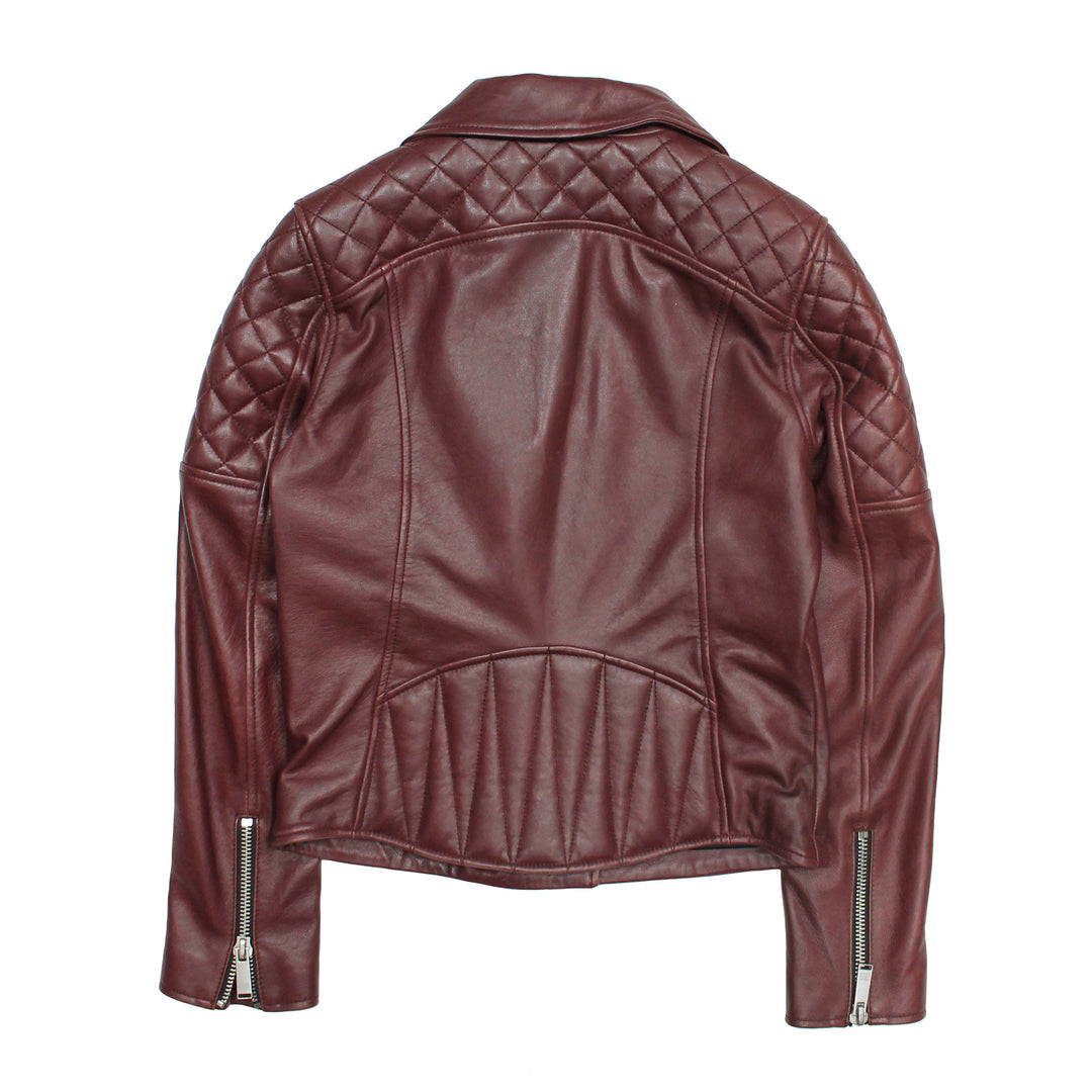 Women’s Oxblood Oklahoma Nappa Leather Biker Jacket | Frye Oxblood