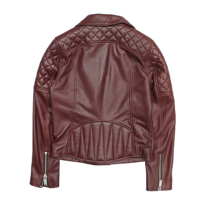 Women’s Oxblood Oklahoma Nappa Leather Biker Jacket | Frye Oxblood
