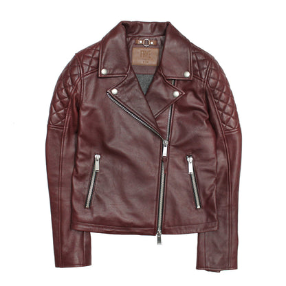 Women’s Oxblood Oklahoma Nappa Leather Biker Jacket | Frye Oxblood