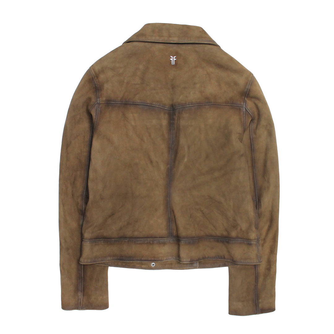 Women’s Dark Taupe Oakley Vintage Suede Biker Jacket | Frye Dark taupe
