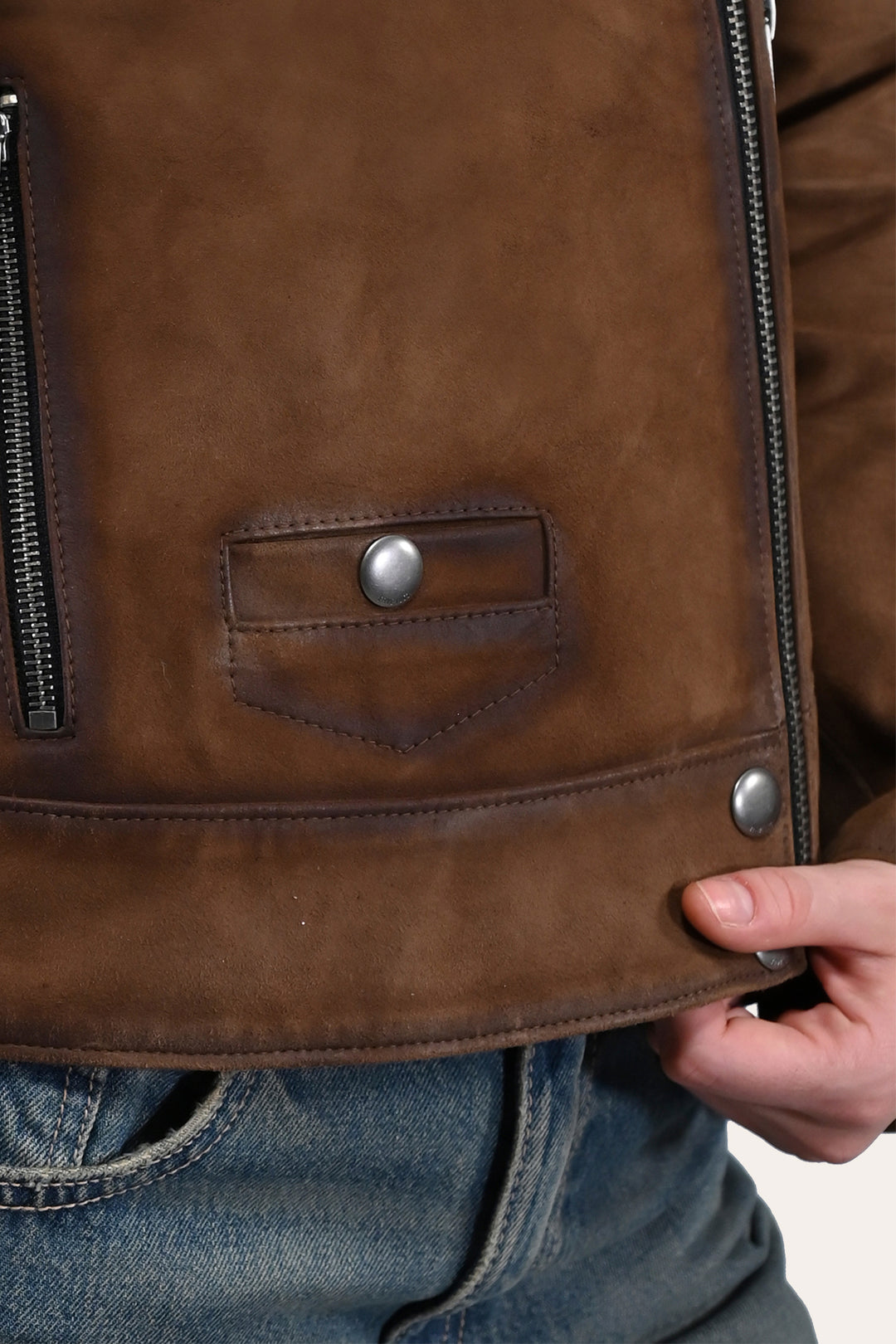 Women’s Dark Taupe Oakley Vintage Suede Biker Jacket | Frye Dark taupe