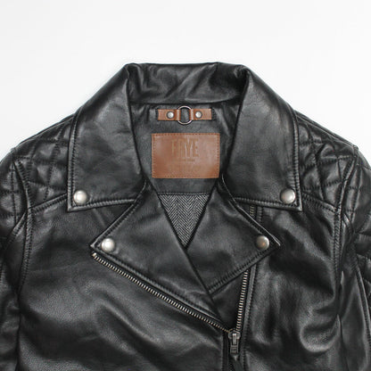 Women’s Black Oklahoma Biker Leather Jacket | Frye Black