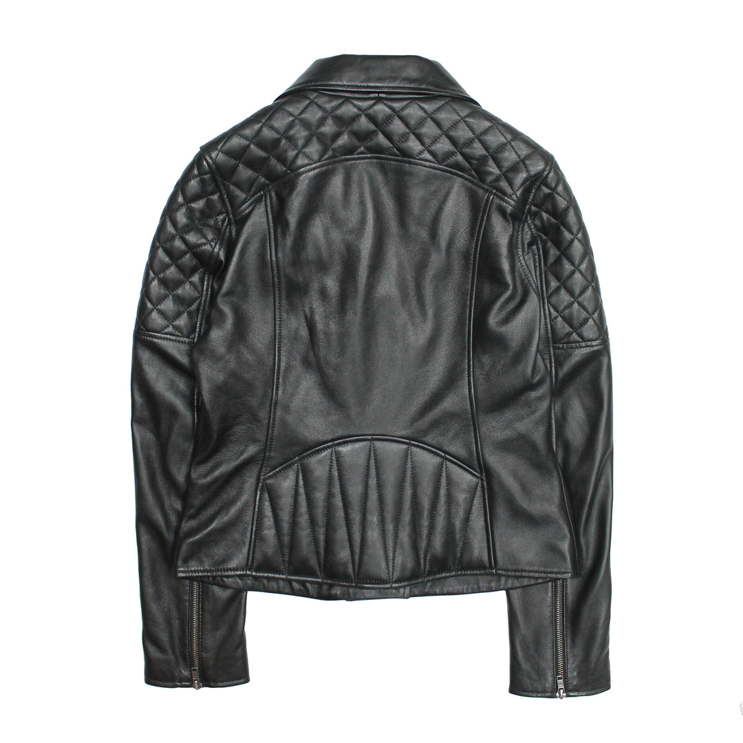 Women’s Black Oklahoma Biker Leather Jacket | Frye Black