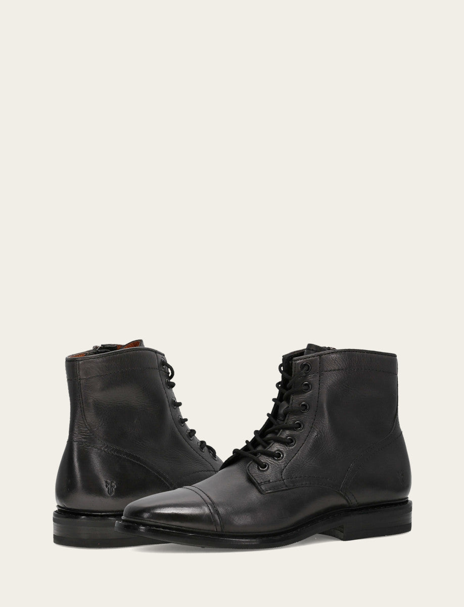 Men's Black Paul Mid Lace Boot | Frye Black