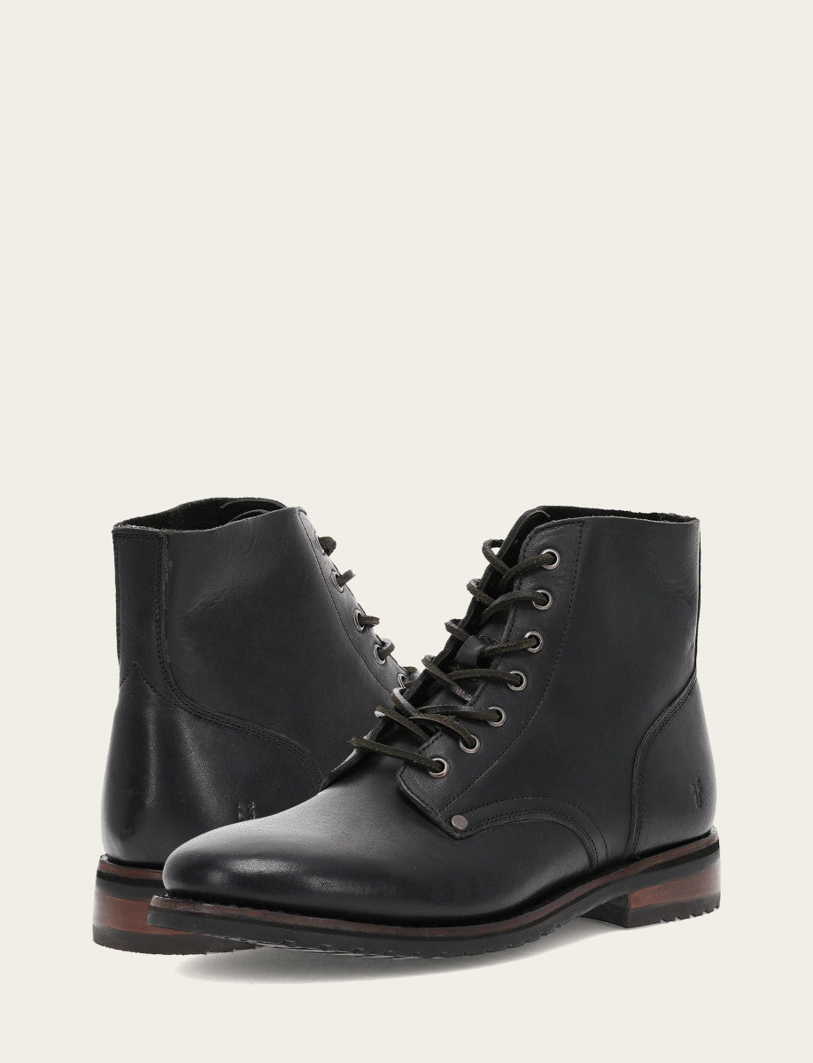 Men's Black Barrett Lace Up Boots | Frye Black