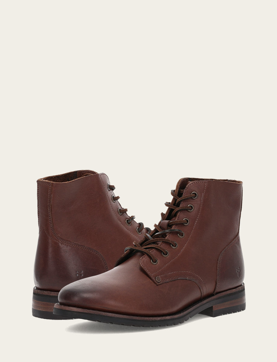 Men's Cognac Barrett Lace Up Boots | Frye Cognac