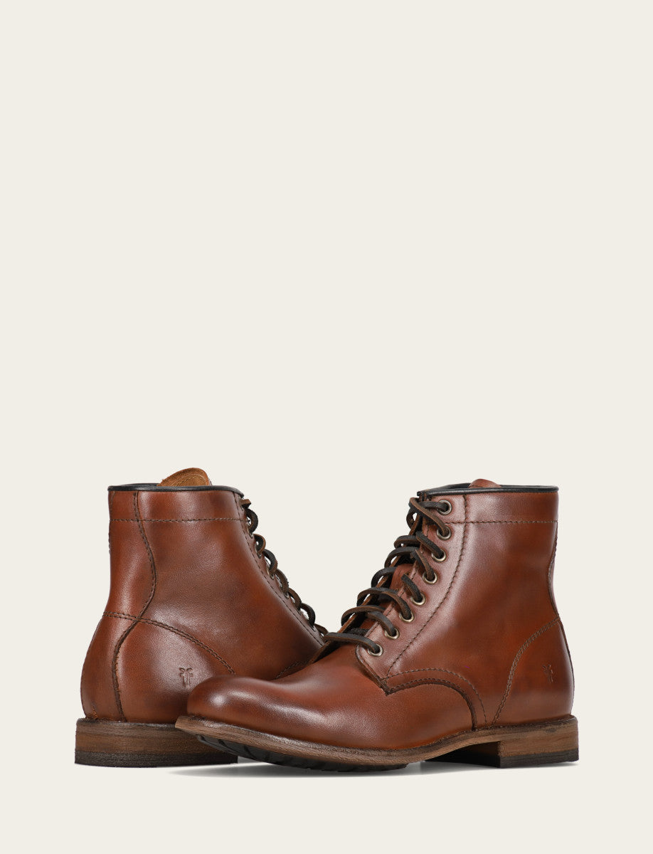 Men's Cognac Tyler Flex Lace Up Boots | Frye Cognac